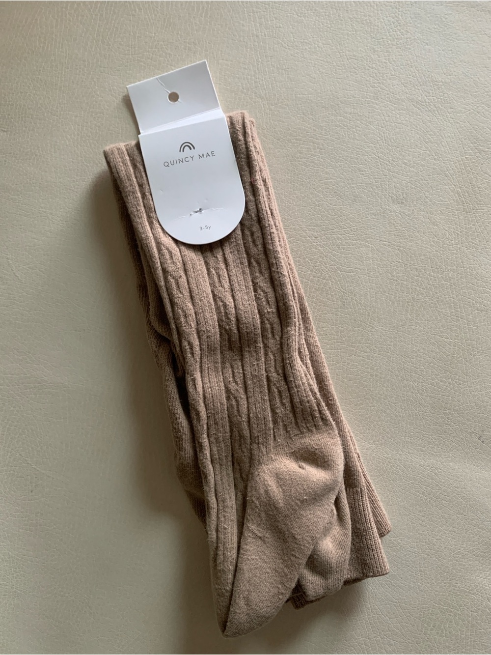 Quincy Mae Brown Cable Knit Socks